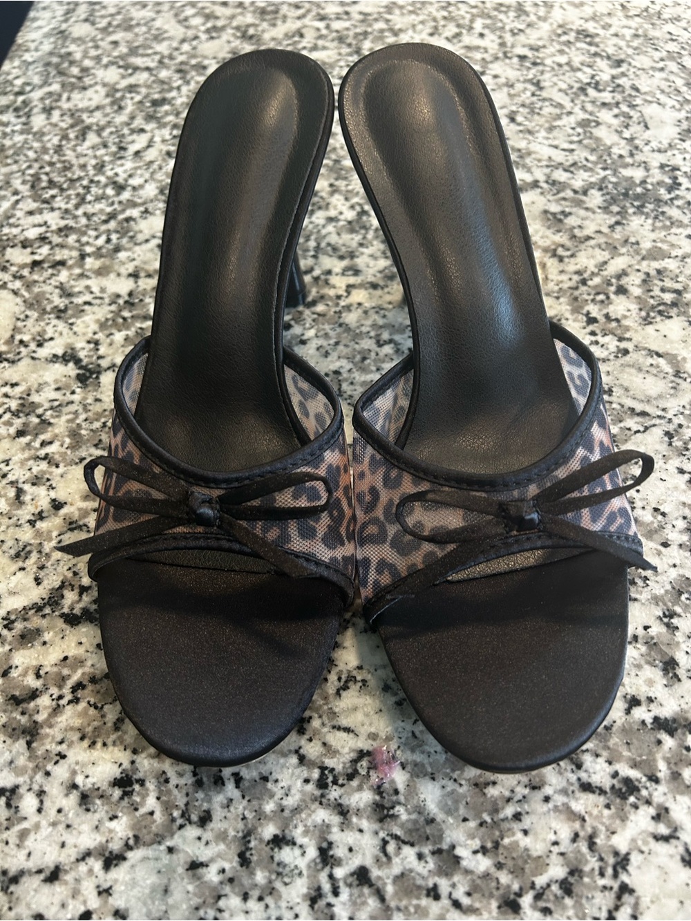 SHEIN Leopard Print Mule Heels Size 11 Statement Stiletto
